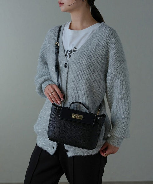 2WAYターンロックミニショルダーハンドバッグ 12-1174